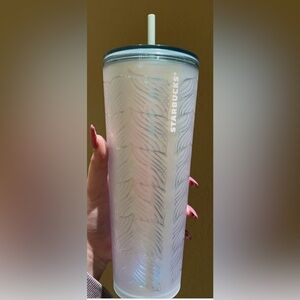 Starbucks Pearl White Textured Tumbler